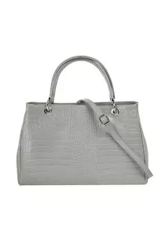 Сумочка, натуральная кожа, производство Италия Cluty, серый