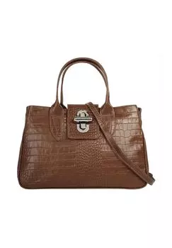 Сумочка, натуральная кожа, производство Италия Cluty, цвет Cognac