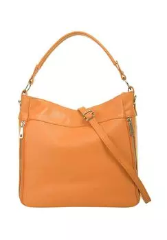 Сумочка, натуральная кожа, производство Италия Cluty, оранжевый