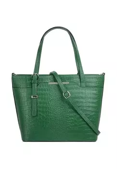 Сумочка, натуральная кожа, производство Италия Cluty, зеленый