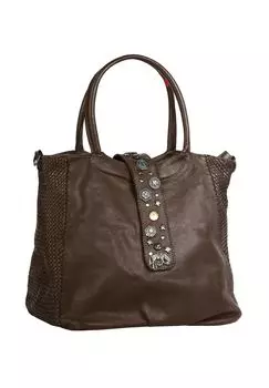 Сумочка, натуральная кожа, производство Италия Forty, темно-коричневый