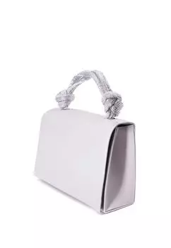 Сумочка Queen Helena, сатиновое серебро