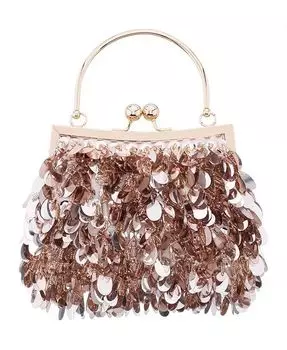 Сумочка-рамка с пайетками Nina, серебряный