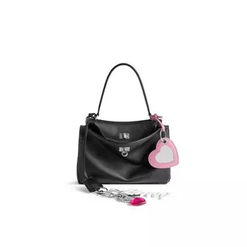 Сумочка Rodeo Small с эффектом использования и одним шармом BALENCIAGA, черный