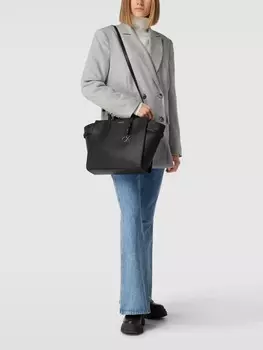 Сумочка с аппликацией этикетки Calvin Klein, черный