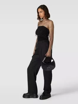 Сумочка с аппликацией этикетки, модель "ЦВЕТОК" Juicy Couture, черный