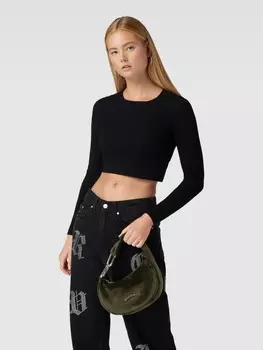 Сумочка с аппликацией этикетки, модель "ЦВЕТОК" Juicy Couture, оливково-зеленый