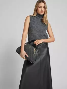 Сумочка с аппликацией на этикетке, модель «NOELLE» Guess, антрацит