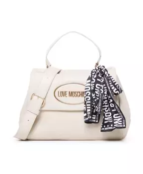 Сумочка с декоративным шарфом Love Moschino, белый