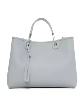 Сумочка с двойной ручкой и ремнем через плечо Emporio Armani, серый