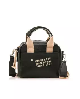 Сумочка с кожаными деталями и молнией Mustang, черный