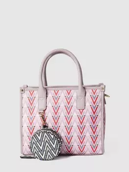 Сумочка с логотипом по всей поверхности Valentino, сирень