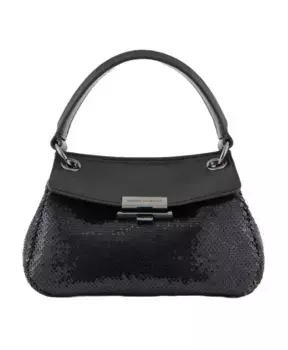 Сумочка с пайетками и съемным ремешком Armani Exchange, черный