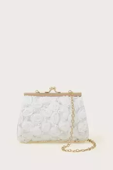 Сумочка с розеткой из жемчуга Monsoon, бежевый