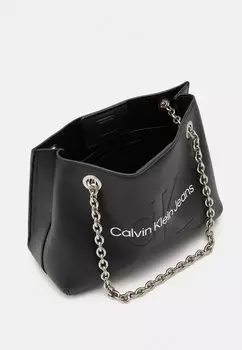 Сумочка Sculpted Shoulder Bag Mono Calvin Klein, модная черная
