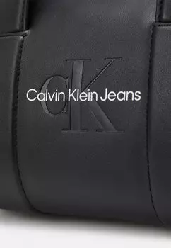 Сумочка Sculpted Square Barrel Bag Mono Calvin Klein, модная черная