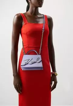 Сумочка SIGNATURE CROSSBODY KARL LAGERFELD, цвет iris purple