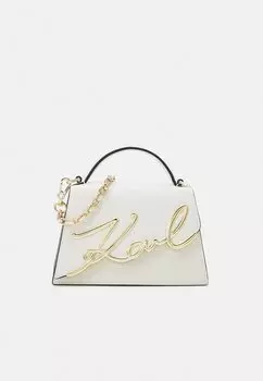 Сумочка SIGNATURE CROSSBODY KARL LAGERFELD, цвет off-white