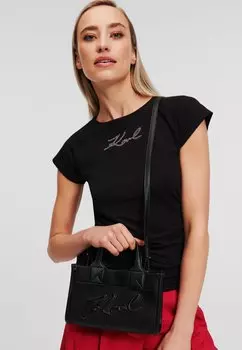 Сумочка Skuare Tote Grainy KARL LAGERFELD, черная