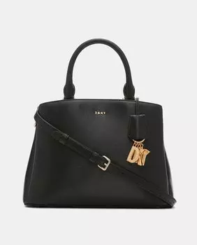 Сумочка среднего размера черного цвета со съемным ремнем через плечо DKNY, черный