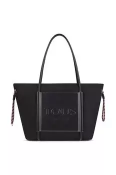 Сумочка шоппер Tous с декоративными шнурками, черный