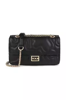 Сумочка Tous стеганая с золотой фурнитурой на цепочке, черный