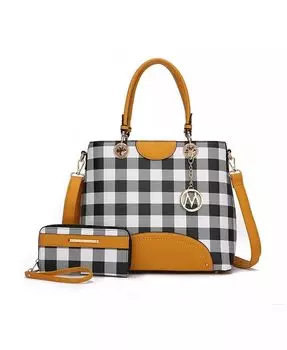 Сумочка в клетку Gabriella с кошельком от Mia K Mkf Collection, желтый