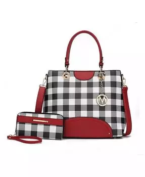 Сумочка в клетку Gabriella с кошельком от Mia K Mkf Collection, красный