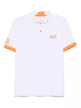 Sun 68 рубашка поло с вышитым логотипом, белый