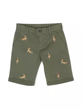 Sun 68 шорты карго с вышивкой, зеленый