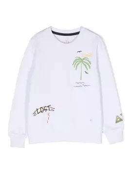 Sun 68 толстовка с принтом, белый