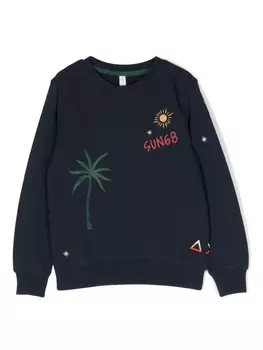 Sun 68 толстовка с принтом, синий