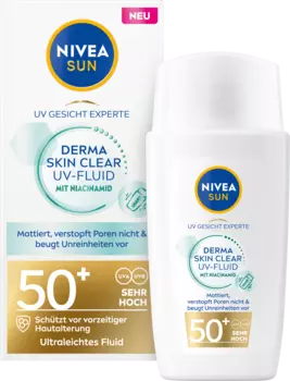 Sun-флюид для лица дермы кожи прозрачный УФ-флюид с ниацинамидом SPF 50+ 400мл NIVEA