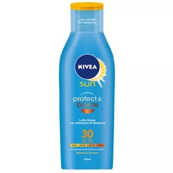 Sun Milk Solar Protect Бронзовое увлажняющее средство Spf30 High 200 мл, Nivea