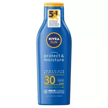 Sun Protect & Moisture Увлажняющий солнцезащитный лосьон Spf30 200 мл, Nivea