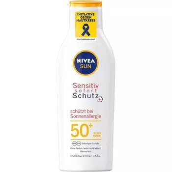 Sun Sensitiv Солнцезащитный лосьон для мгновенной защиты Spf 50+ 200 мл, Nivea