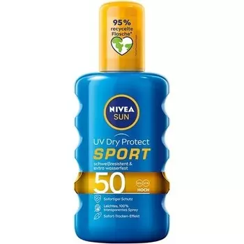 Sun Uv Dry Protect Sport Солнцезащитный спрей Spf 50 200 мл, Nivea