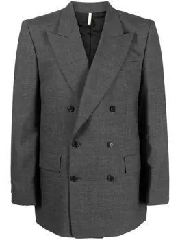 Sunflower двубортный пиджак с заостренными лацканами, серый