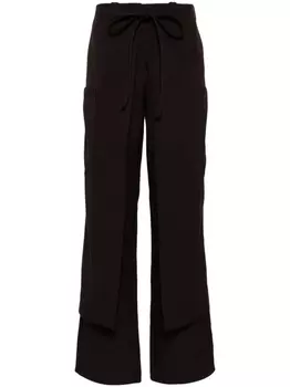 Sunnei брюки карго с кулиской и вставками, коричневый