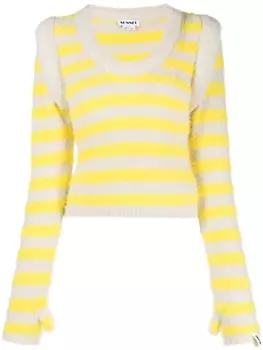 Sunnei джемпер Fluffy в полоску, желтый