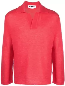 Sunnei фактурная рубашка поло, красный