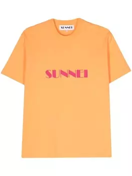 Sunnei футболка из органического хлопка с логотипом, оранжевый