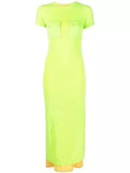 Sunnei платье миди с карманами, зеленый