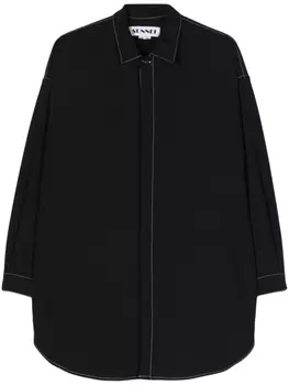 Sunnei рубашка с контрастной строчкой, черный