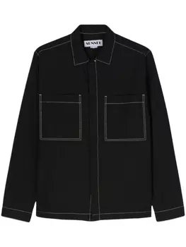 Sunnei рубашка с контрастной строчкой, черный