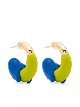 Sunnei серьги-кольца с логотипом, зеленый