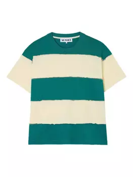 Sunnei striped Футболка, зеленый
