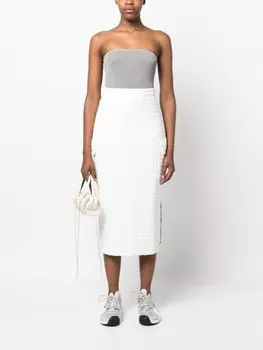 Sunnei юбка миди с тисненым логотипом, белый