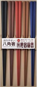 Sunny Life Design 264864 Палочки для еды можно мыть в посудомоечной машине, 9,1 дюйма (23 см), набор из 5 цветов, смола, коммерческое использование, для посетителей, разноцветные восьмиугольники, сделано в Японии SUNLIFE, Mulch