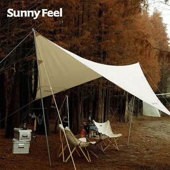 Sunnyfeel портативная утолщенная палатка для улицы, складной непромокаемый/хлопковый навес-бабочка, кремовый 550*435*260 см